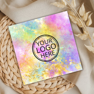 Neon Roze Geel Opal Steen Logo Nepgoud Vierkante Visitekaartje