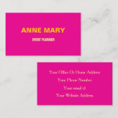 Neon Roze Geel Sinaasappel Professionele Event Man Visitekaartje (Voorkant / Achterkant)