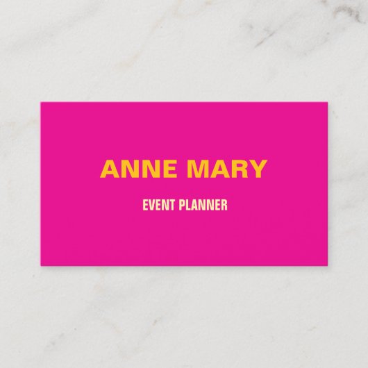 Neon Roze Geel Sinaasappel Professionele Event Man Visitekaartje (Voorkant)