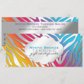 Neon Roze & Gele Zebraprint Cadeaubonnen (Voorkant / Achterkant)