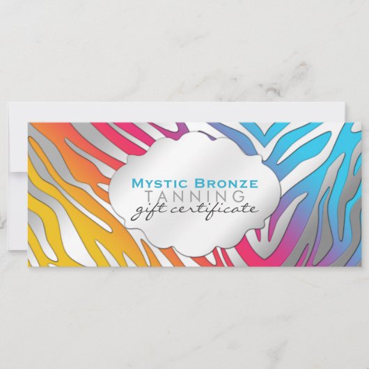 Neon Roze & Gele Zebraprint Cadeaubonnen (Voorkant)