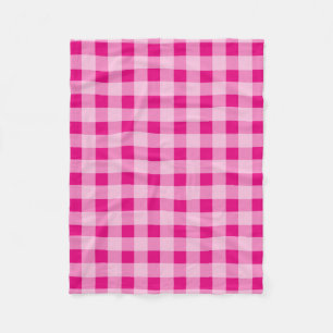 Neon roze gingham patroon fleece picknick dekens