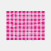 Neon roze gingham patroon fleece picknickdekens (Voorkant (Horizontaal))