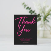 Neon Roze Gloed Dank Je Wel Kaart (Staand voorkant)