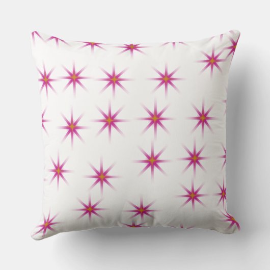 Neon roze gloeiende sterren patroon kussen (Achterkant)