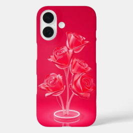 Neon Roze Glow Rozen Hoesje-Mate iPhone Case