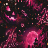 Neon roze gotische Halloween-patroon Behang (Zoom)