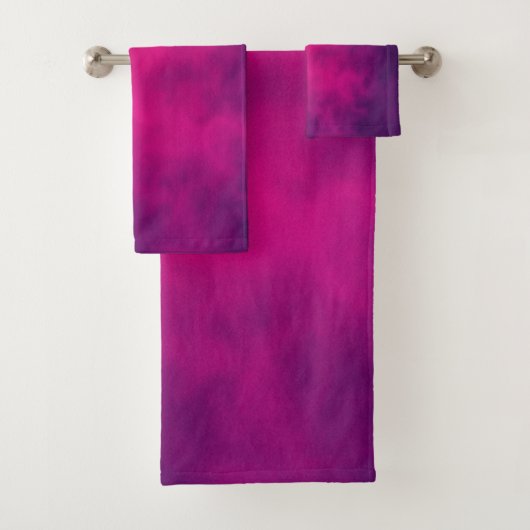 Neon Roze Gradient Badkamer Handdoek Set – Aanpass (Insitu)