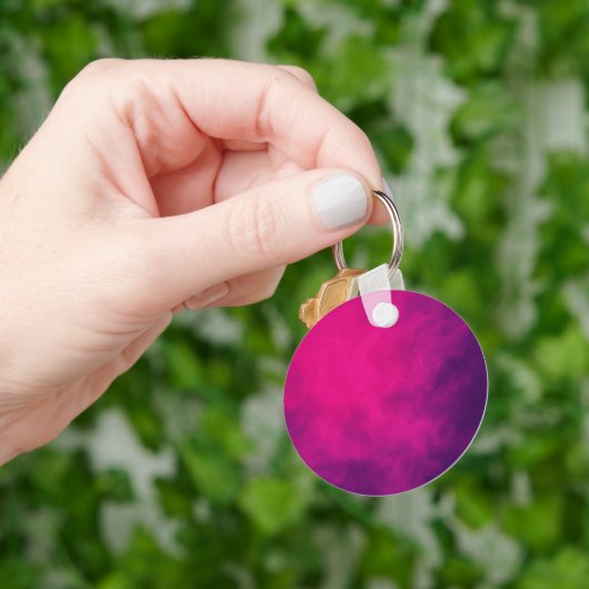 Neon Roze Gradient Sleutelhanger Zwart Terug – Aan (Hand)