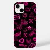 Neon roze graffiti iPhone case (Achterkant)