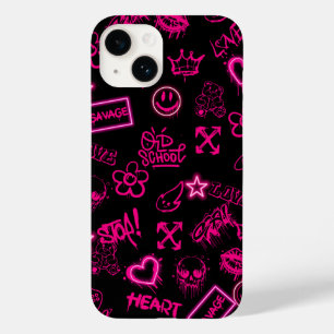 Neon roze graffiti iPhone case