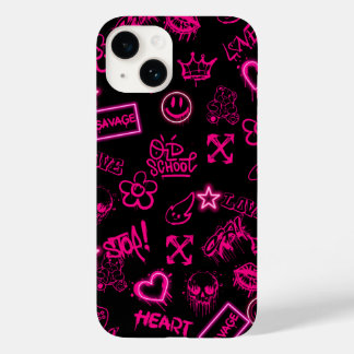 Neon roze graffiti iPhone case