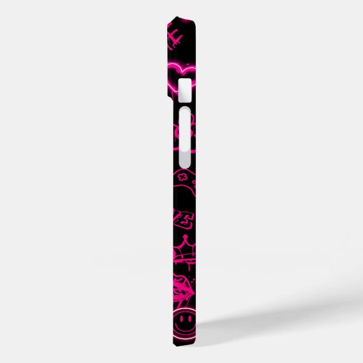 Neon roze graffiti iPhone case (Achterkant / Links)