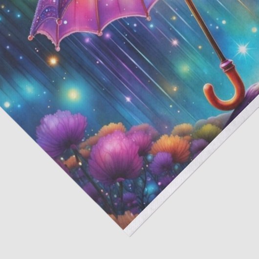 Neon roze grillige paraplu decoupage papier (Detail)