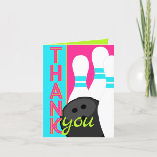 Neon Roze, Groen & Blauw Bowlen Dank u Kaarten