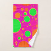 Neon Roze & Groen Retro Cirkel Ontwerp Bad Handdoek (Handdoek)