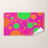 Neon Roze & Groen Retro Cirkel Ontwerp Bad Handdoek (Handdoek)