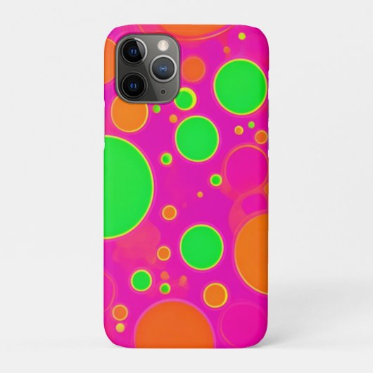 Neon Roze & Groen Retro Cirkel Ontwerp Case-Mate iPhone Case (Achterkant)