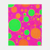 Neon Roze & Groen Retro Cirkel Ontwerp Fleece Deken (Voorkant)