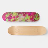Neon Roze Groene Grunge Spat Skateboard (Horizontaal)