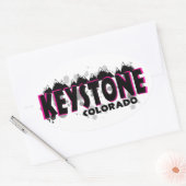 Neon roze grunge Keystone Colorado Ovale Sticker (Envelop)