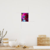 Neon Roze-Haired Vrouw Met Reflecterende Bril - M Poster (Keuken)