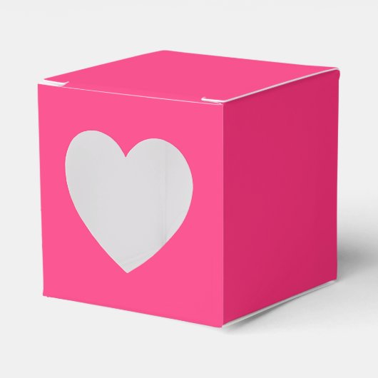 Neon Roze Hart Favor Doos Bedankdoosjes (Voorkant Zijde)