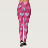 Neon Roze Hart Patroon Leggings (Achterkant)
