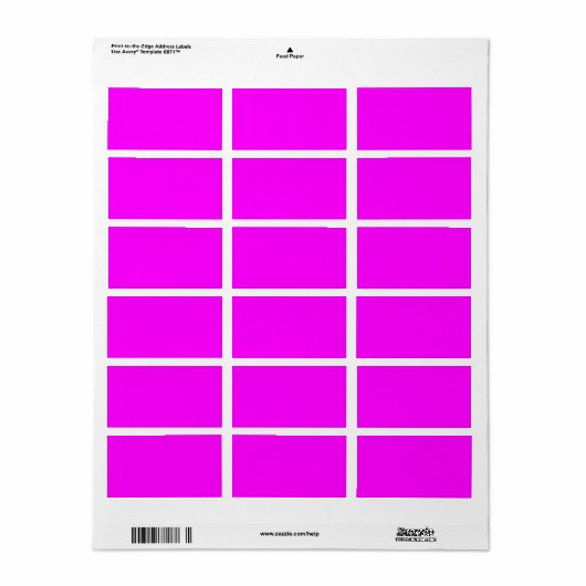 Neon roze hexuitdraai code FF00FF Etiket (Full Sheet)