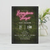 Neon Roze Honeymoon Shower Kaart (Staand voorkant)