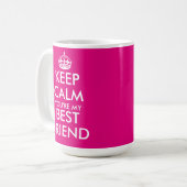 Neon roze Houd kalm vriendschap mok voor beste vri (Voorkant links)