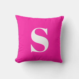 Neon Roze Initiaal Monogrammed Outdoor Kussen