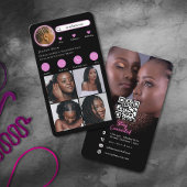 Neon Roze Instagram Fotocollage Haarvlechten Visitekaartje