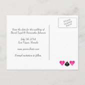 Neon roze Las Vegas bruiloft save the date briefka Aankondigingskaart (Achterkant)