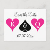 Neon roze Las Vegas bruiloft save the date briefka Aankondigingskaart (Voorkant)