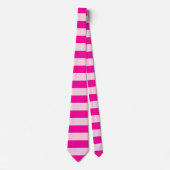 Neon roze licht roze horizontale strepen stropdas (Voorkant)