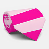 Neon roze licht roze horizontale strepen stropdas (Opgerold)