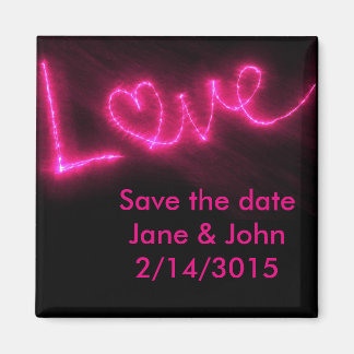 neon roze liefde red date bruiloft magnet