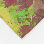 Neon Roze Lime Abstract Spat-art Dekbed Fleece Deken (Hoek)