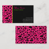 Neon Roze Luipaard Cheetah Print Visitekaartje (Voorkant / Achterkant)
