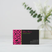 Neon Roze Luipaard Cheetah Print Visitekaartje (Staand voorkant)