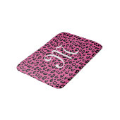 Neon roze luipaard dierprint monogram badmat (Gekanteld)