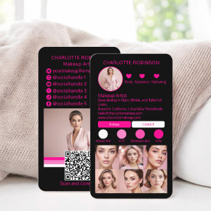 Neon Roze Make-up schoonheid Social Media Influenc Visitekaartje