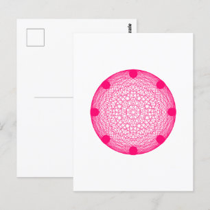 Neon Roze Mandala Moderne Briefkaart – Aanpasbaar