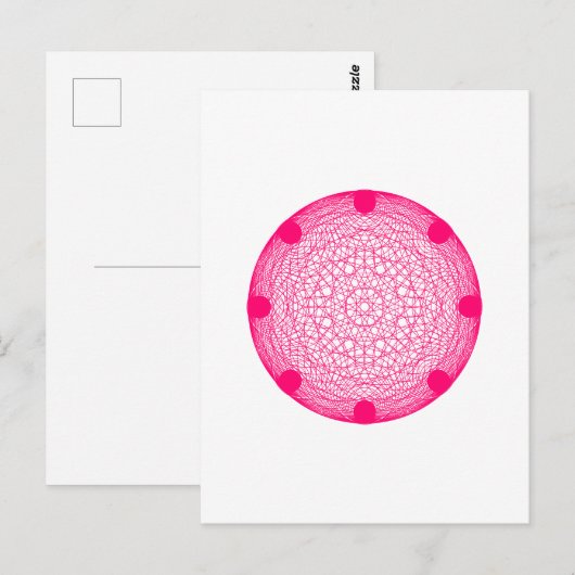 Neon Roze Mandala Moderne Briefkaart – Aanpasbaar (Voorkant / Achterkant)