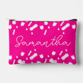Neon roze menstruatiepad Patroon naam eerste perio Etui (Voorkant)
