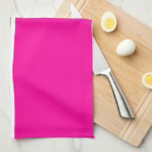 Neon roze met zwarte en witte strepen theedoek (Quarter Fold)