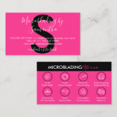 Neon Roze Microblading Genezing Nazorg Visitekaartje (Voorkant / Achterkant)