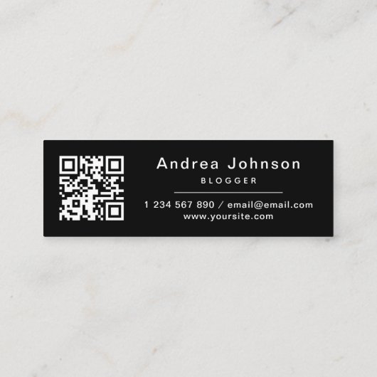 Neon Roze Minimalist Volg TikTok & QR Code Mini Visitekaartje (Achterkant)