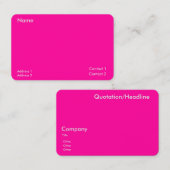 neon roze -minimalistisch visitekaartje (Voorkant / Achterkant)